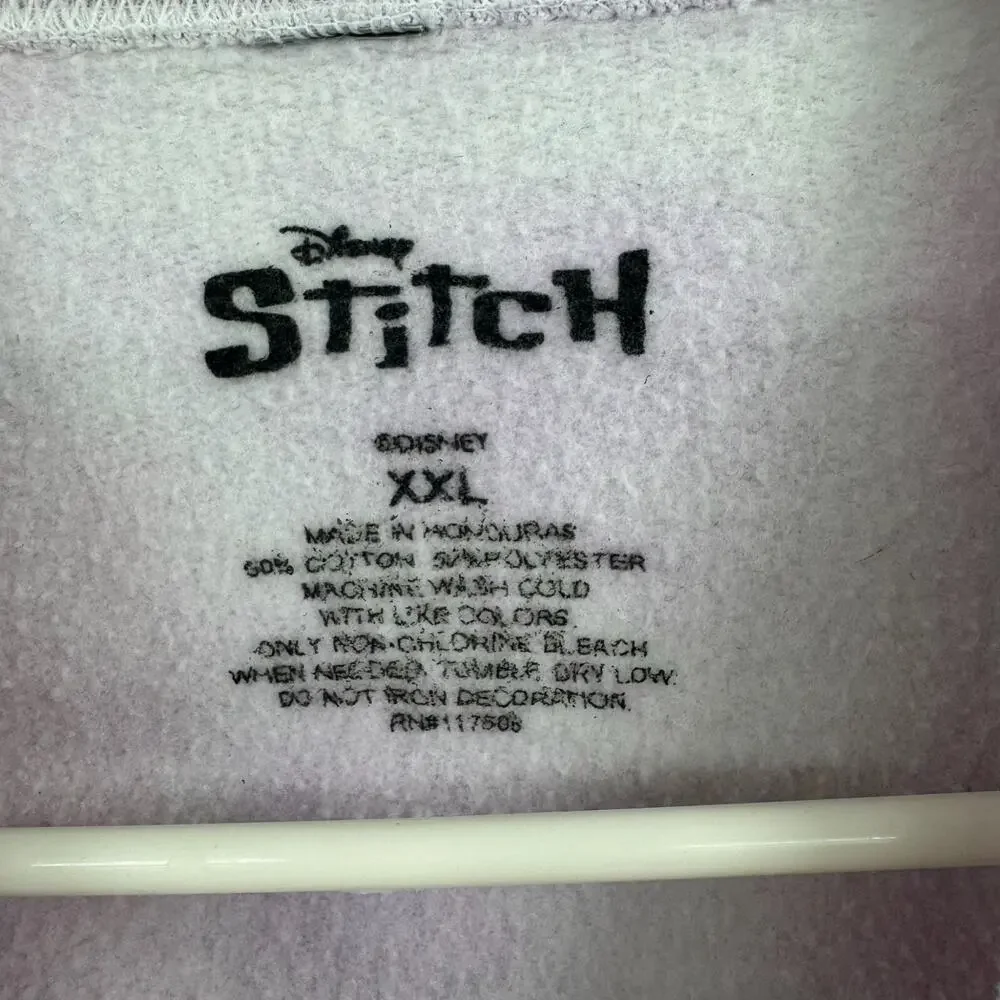 Disney Stitch Tie Dye 3D Logo Crewneck Sweatshirt Adult Size XXL Pink/Blue - Picture 8 of 11